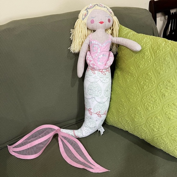 Pottery Barn Kids Mermaid Plush 24” Pink/Multicolored - Picture 1 of 12